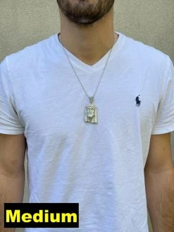 Fully Iced MOISSANITE Jesus Piece Pendant Pass Diamond Tester Hip Hop 925 Silver -Harlem Bling Shop italiano silver inc fully iced moissanite jesus piece pendant pass diamond tester hip hop 925 silver 04168.1664394263