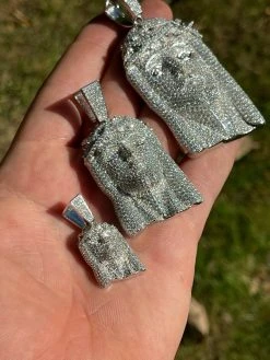Fully Iced MOISSANITE Jesus Piece Pendant Pass Diamond Tester Hip Hop 925 Silver -Harlem Bling Shop italiano silver inc fully iced moissanite jesus piece pendant pass diamond tester hip hop 925 silver 73674.1664386974