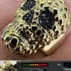 Gold Nugget Death Skull Ring Mens 14k Plated 925 Silver Real Black MOISSANITE -Harlem Bling Shop italiano silver inc gold nugget death skull ring mens 14k plated 925 silver real black moissanite 52818.1695433607