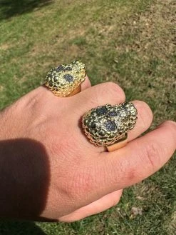 Gold Nugget Death Skull Ring Mens 14k Plated 925 Silver Real Black MOISSANITE -Harlem Bling Shop italiano silver inc gold nugget death skull ring mens 14k plated 925 silver real black moissanite 90578.1695433574