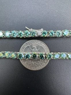Green Tiffany Blue MOISSANITE 5mm Tennis Chain 925 Silver Iced Necklace Pass Tester 24 Green Tiffany Blue MOISSANITE 5mm Tennis Chain 925 Silver Iced Necklace Pass Tester -Harlem Bling Shop italiano silver inc green tiffany blue moissanite 5mm tennis chain 925 silver iced necklace pass tester 10734.1696645492