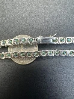 Green Tiffany Blue MOISSANITE 5mm Tennis Chain 925 Silver Iced Necklace Pass Tester 38 Green Tiffany Blue MOISSANITE 5mm Tennis Chain 925 Silver Iced Necklace Pass Tester -Harlem Bling Shop italiano silver inc green tiffany blue moissanite 5mm tennis chain 925 silver iced necklace pass tester 90679.1696645672
