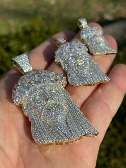 HipHop 14k Gold & 925 Sterling Silver Two Tone Baguette Jesus Piece Pendant Iced 15 HipHop 14k Gold & 925 Sterling Silver Two Tone Baguette Jesus Piece Pendant Iced -Harlem Bling Shop italiano silver inc hiphop 14k gold and 925 sterling silver two tone baguette jesus piece pendant iced 12514.1664389614