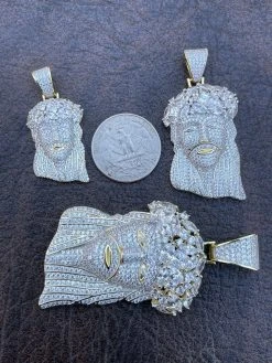 HipHop 14k Gold & 925 Sterling Silver Two Tone Baguette Jesus Piece Pendant Iced 18 HipHop 14k Gold & 925 Sterling Silver Two Tone Baguette Jesus Piece Pendant Iced -Harlem Bling Shop italiano silver inc hiphop 14k gold and 925 sterling silver two tone baguette jesus piece pendant iced 37268.1664386322