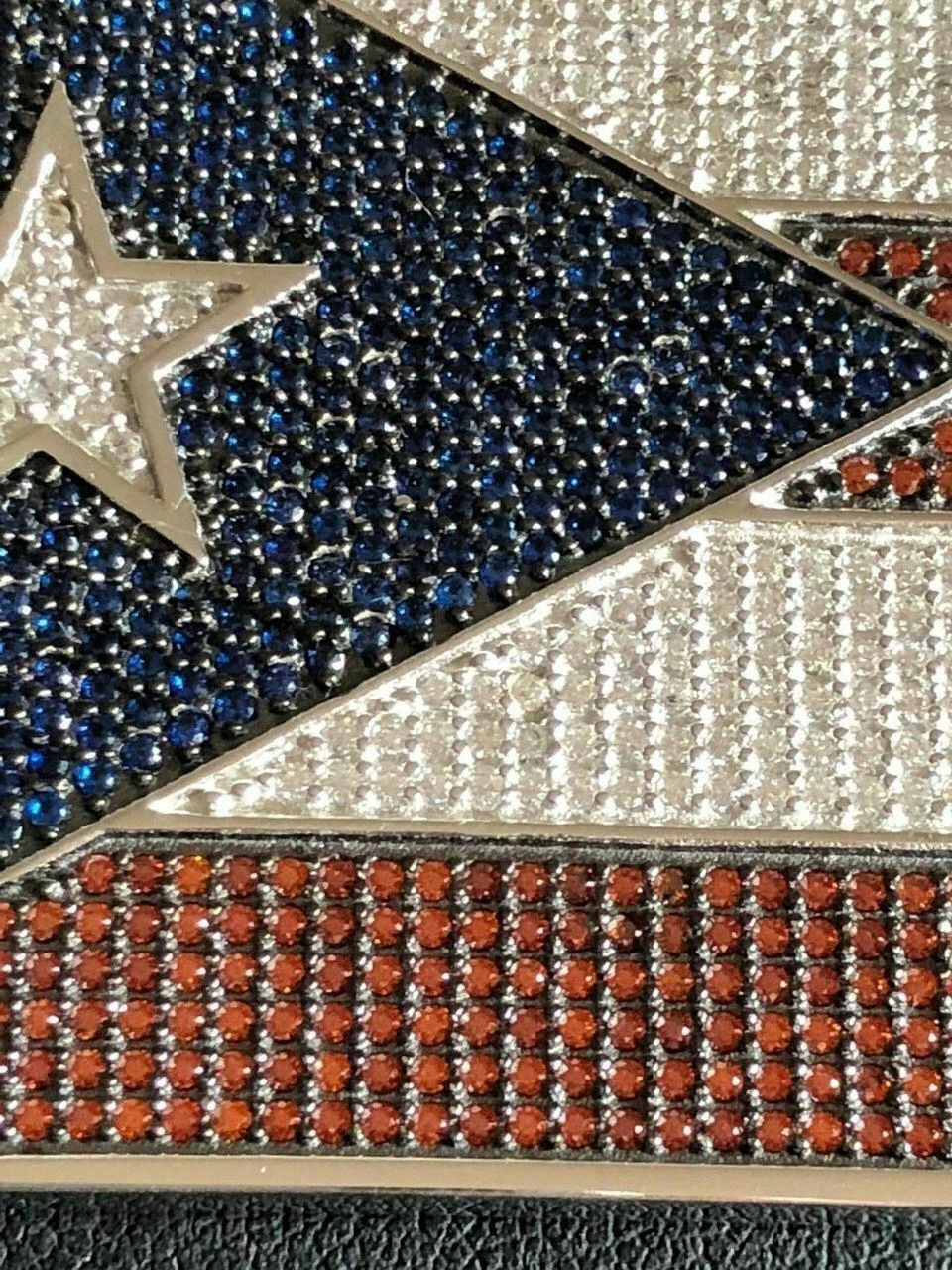 HUGE 2X3" 925 Silver Gold Plated Puerto Rico Flag Pendant BORICUA Rican Chain CZ 9 HUGE 2X3" 925 Silver Gold Plated Puerto Rico Flag Pendant BORICUA Rican Chain CZ - Image 7