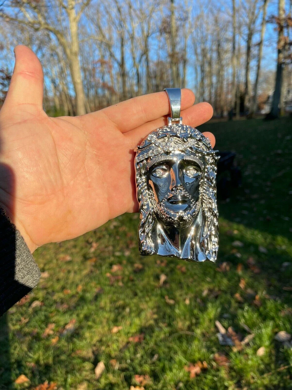 HUGE 6" 310 Gram ICED MOISSANITE 925 Silver Hip Hop Mens Jesus Piece Pendant 10 HUGE 6" 310 Gram ICED MOISSANITE 925 Silver Hip Hop Mens Jesus Piece Pendant - Image 8