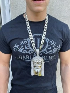 HUGE 6" 450 Gram Real 925 Sterling Silver Mens Iced Jesus Piece Pendant Necklace 16 HUGE 6" 450 Gram Real 925 Sterling Silver Mens Iced Jesus Piece Pendant Necklace -Harlem Bling Shop italiano silver inc huge 6 450 gram real 925 sterling silver mens iced jesus piece pendant necklace 00444.1664358609