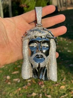 HUGE 6" 450 Gram Real 925 Sterling Silver Mens Iced Jesus Piece Pendant Necklace 25 HUGE 6" 450 Gram Real 925 Sterling Silver Mens Iced Jesus Piece Pendant Necklace -Harlem Bling Shop italiano silver inc huge 6 450 gram real 925 sterling silver mens iced jesus piece pendant necklace 44450.1664361531