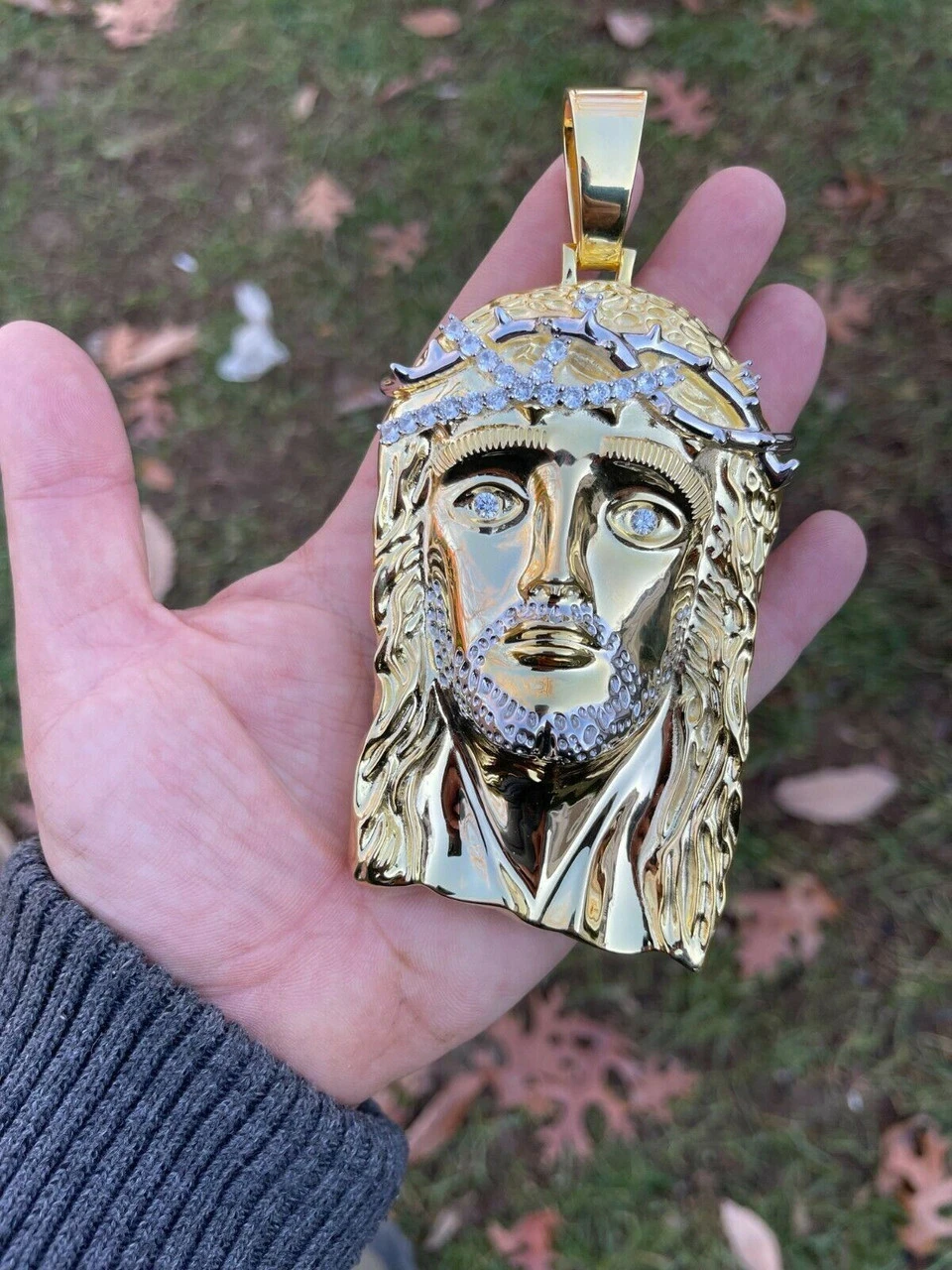 HUGE 6" Iced MOISSANITE 14k Gold & 925 Silver Mens Jesus Piece Pendant Necklace 14 HUGE 6" Iced MOISSANITE 14k Gold & 925 Silver Mens Jesus Piece Pendant Necklace - Image 12