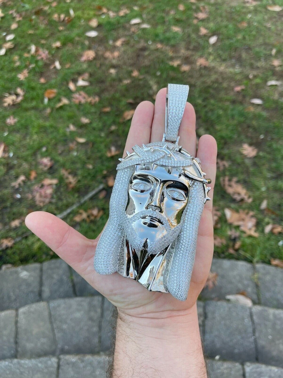 HUGE 6" Real 30ct Moissanite Silver Mens Iced Jesus Piece Pendant Necklace 450g 8 HUGE 6" Real 30ct Moissanite Silver Mens Iced Jesus Piece Pendant Necklace 450g - Image 6