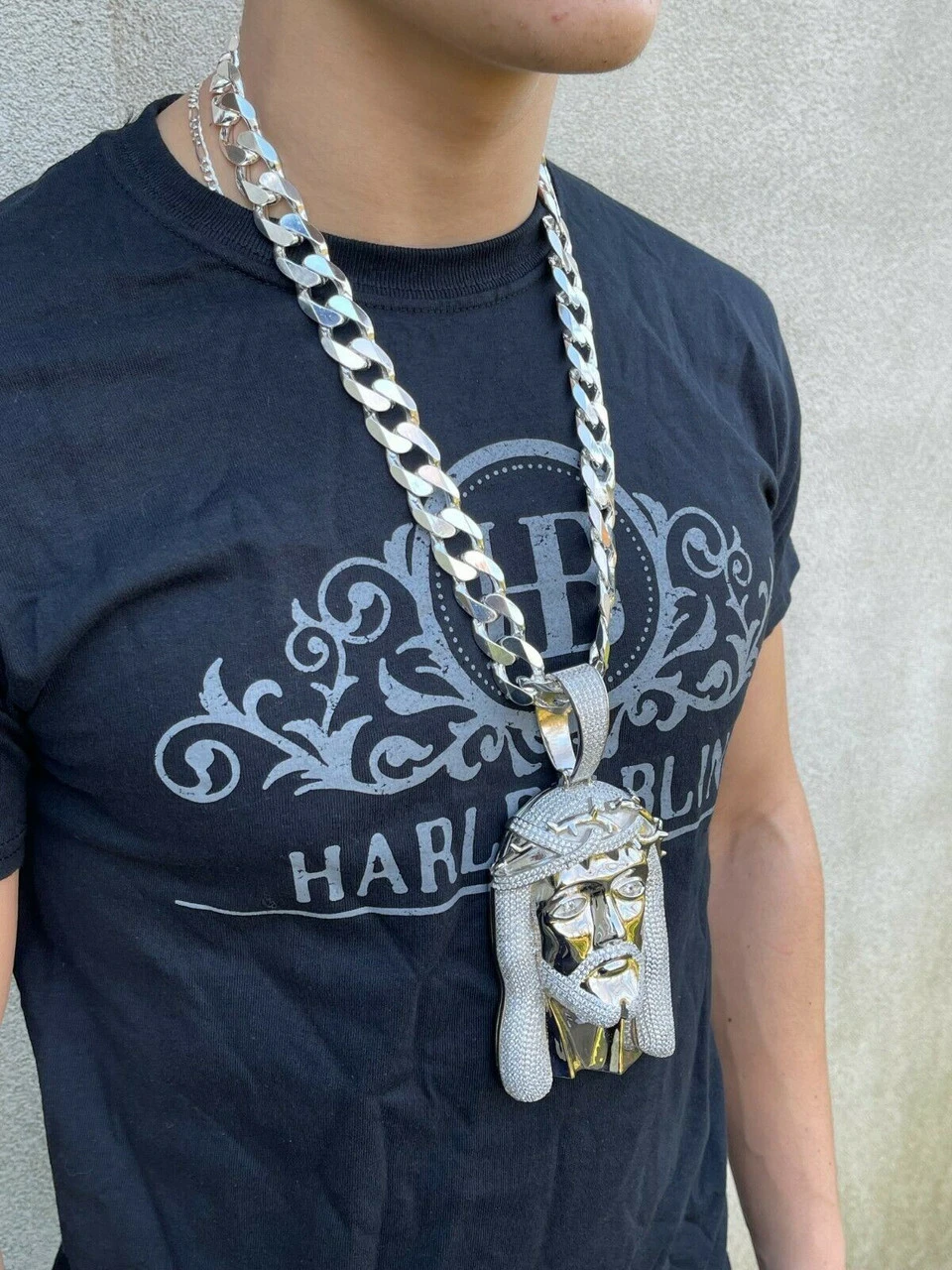 HUGE 6" Real 30ct Moissanite Silver Mens Iced Jesus Piece Pendant Necklace 450g 9 HUGE 6" Real 30ct Moissanite Silver Mens Iced Jesus Piece Pendant Necklace 450g - Image 7