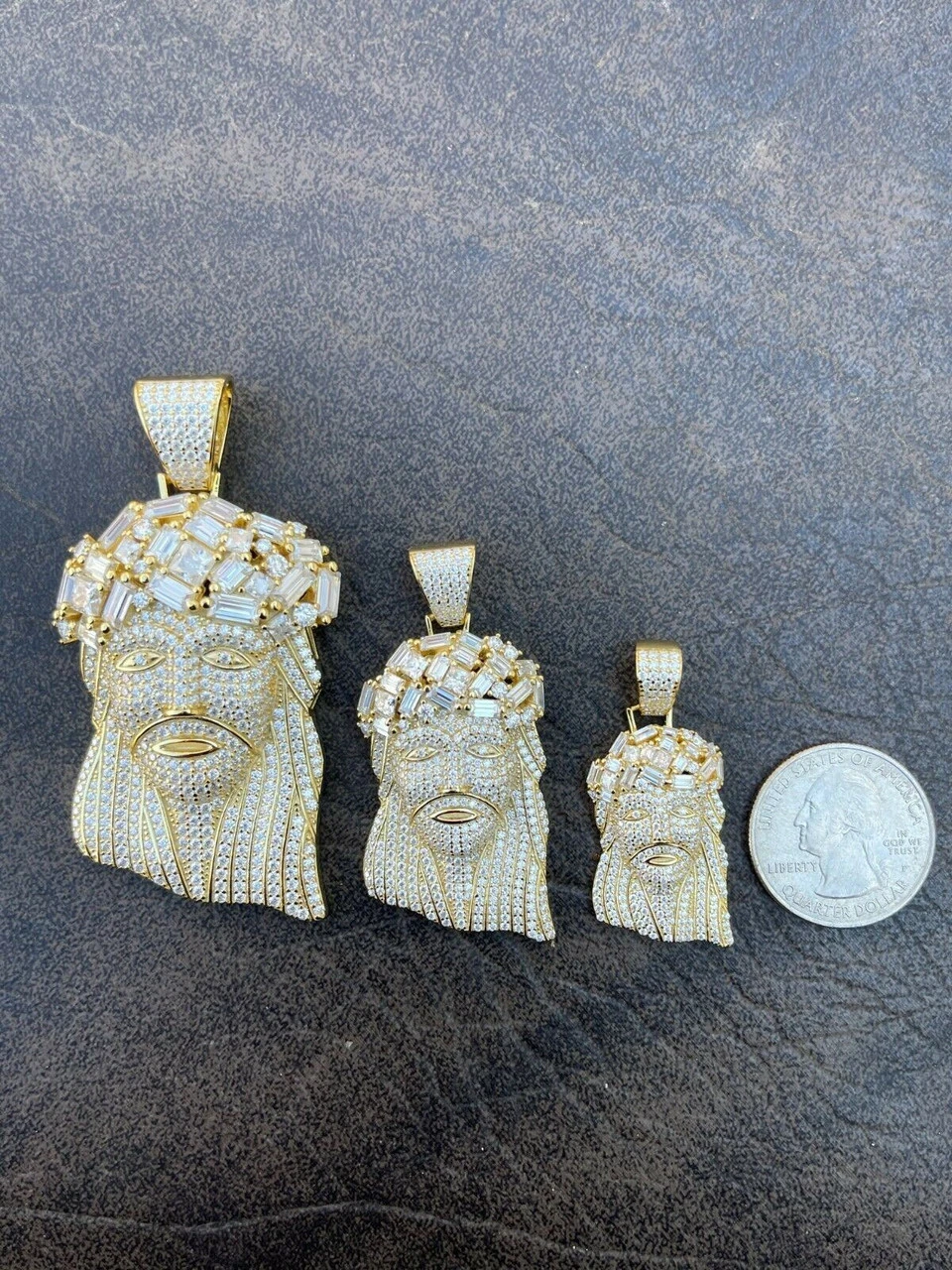 Iced Baguette MOISSANITE Gold Jesus Piece Pendant Pass Diamond Test Out Hip Hop 11 Iced Baguette MOISSANITE Gold Jesus Piece Pendant Pass Diamond Test Out Hip Hop - Image 9