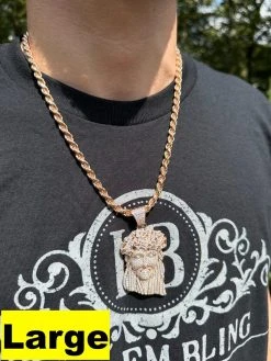 Iced Baguette MOISSANITE Rose Gold Plated Jesus Piece Pendant Pass Test Hip Hop 29 Iced Baguette MOISSANITE Rose Gold Plated Jesus Piece Pendant Pass Test Hip Hop -Harlem Bling Shop italiano silver inc iced baguette moissanite rose gold plated jesus piece pendant pass test hip hop 01952.1691108642