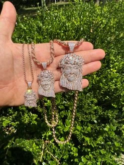 Iced Baguette MOISSANITE Rose Gold Plated Jesus Piece Pendant Pass Test Hip Hop 23 Iced Baguette MOISSANITE Rose Gold Plated Jesus Piece Pendant Pass Test Hip Hop -Harlem Bling Shop italiano silver inc iced baguette moissanite rose gold plated jesus piece pendant pass test hip hop 04031.1691108900