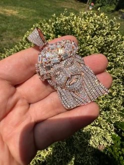 Iced Baguette MOISSANITE Rose Gold Plated Jesus Piece Pendant Pass Test Hip Hop 26 Iced Baguette MOISSANITE Rose Gold Plated Jesus Piece Pendant Pass Test Hip Hop -Harlem Bling Shop italiano silver inc iced baguette moissanite rose gold plated jesus piece pendant pass test hip hop 31004.1691108676