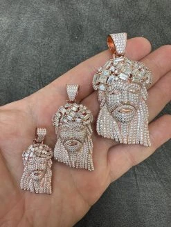 Iced Baguette MOISSANITE Rose Gold Plated Jesus Piece Pendant Pass Test Hip Hop 32 Iced Baguette MOISSANITE Rose Gold Plated Jesus Piece Pendant Pass Test Hip Hop -Harlem Bling Shop italiano silver inc iced baguette moissanite rose gold plated jesus piece pendant pass test hip hop 61412.1691108595