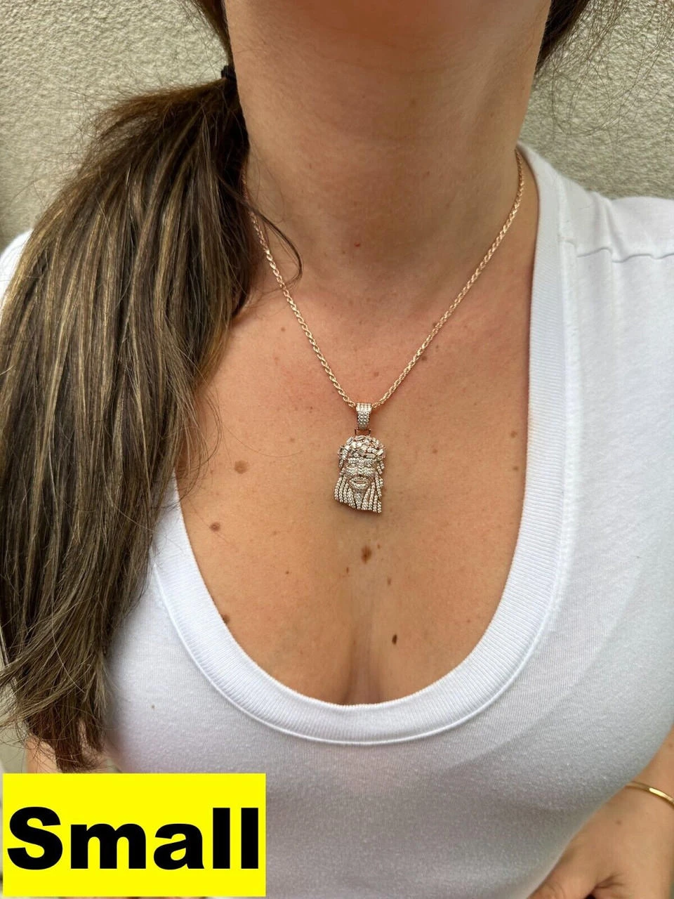 Iced Baguette MOISSANITE Rose Gold Plated Jesus Piece Pendant Pass Test Hip Hop 11 Iced Baguette MOISSANITE Rose Gold Plated Jesus Piece Pendant Pass Test Hip Hop - Image 9