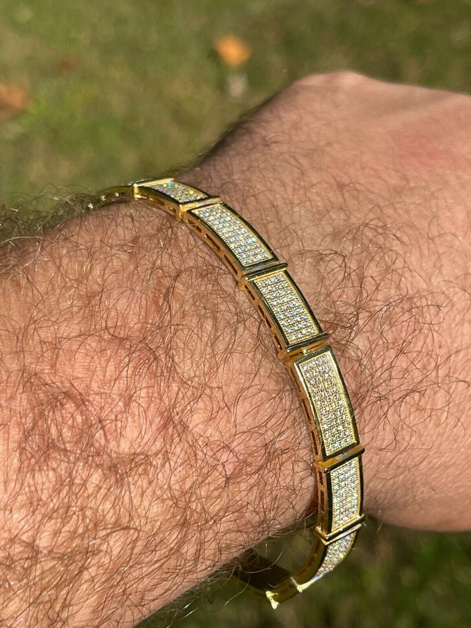 Iced MOISSANITE Men Hip Hop Custom Bracelet Real 14k Gold Vermeil Diamond Test ✅ 4 Iced MOISSANITE Men Hip Hop Custom Bracelet Real 14k Gold Vermeil Diamond Test ✅ - Image 2