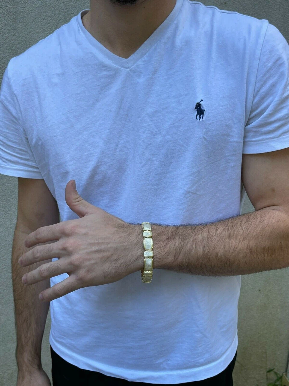 Iced MOISSANITE Mens Custom Bracelet Real 14k Gold Vermeil Silver Diamond Test ✅ 6 Iced MOISSANITE Mens Custom Bracelet Real 14k Gold Vermeil Silver Diamond Test ✅ - Image 4