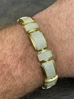 Iced MOISSANITE Mens Custom Bracelet Real 14k Gold Vermeil Silver Diamond Test ✅ 18 Iced MOISSANITE Mens Custom Bracelet Real 14k Gold Vermeil Silver Diamond Test ✅ -Harlem Bling Shop italiano silver inc iced moissanite mens custom bracelet real 14k gold vermeil silver diamond test 47304.1664387226