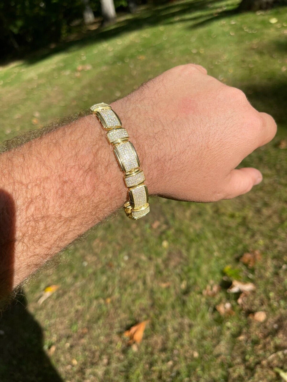 Iced MOISSANITE Mens Custom Bracelet Real 14k Gold Vermeil Silver Diamond Test ✅ 8 Iced MOISSANITE Mens Custom Bracelet Real 14k Gold Vermeil Silver Diamond Test ✅ - Image 6