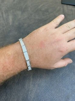 Iced MOISSANITE Men's Hip Hop 8mm Custom Bracelet Real 925 Silver Diamond Test ✅ -Harlem Bling Shop italiano silver inc iced moissanite mens hip hop 8mm custom bracelet real 925 silver diamond test 02833.1664384168