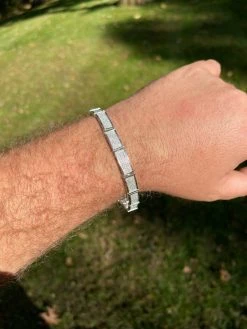 Iced MOISSANITE Men's Hip Hop 8mm Custom Bracelet Real 925 Silver Diamond Test ✅ -Harlem Bling Shop italiano silver inc iced moissanite mens hip hop 8mm custom bracelet real 925 silver diamond test 71156.1664396348
