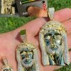 Jesus Piece Pendant Iced Necklace MOISSANITE Pass Diamond Tester! Gold Over 925 2 Jesus Piece Pendant Iced Necklace MOISSANITE Pass Diamond Tester! Gold Over 925 -Harlem Bling Shop italiano silver inc jesus piece pendant iced necklace moissanite pass diamond tester gold over 925 18584.1664379762