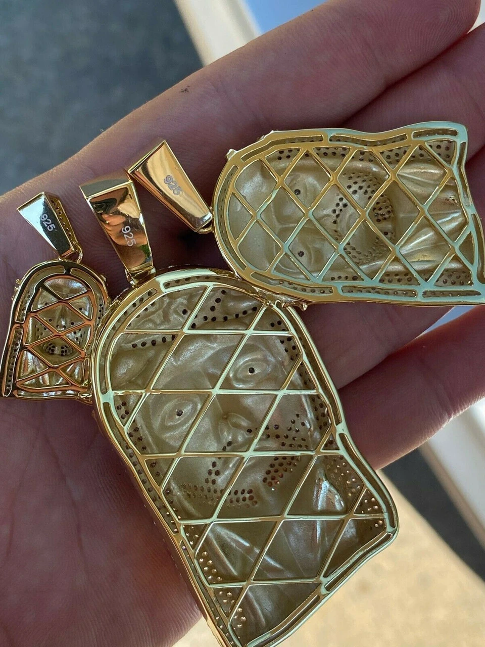 Jesus Piece Pendant Iced Necklace MOISSANITE Pass Diamond Tester! Gold Over 925 14 Jesus Piece Pendant Iced Necklace MOISSANITE Pass Diamond Tester! Gold Over 925 - Image 12