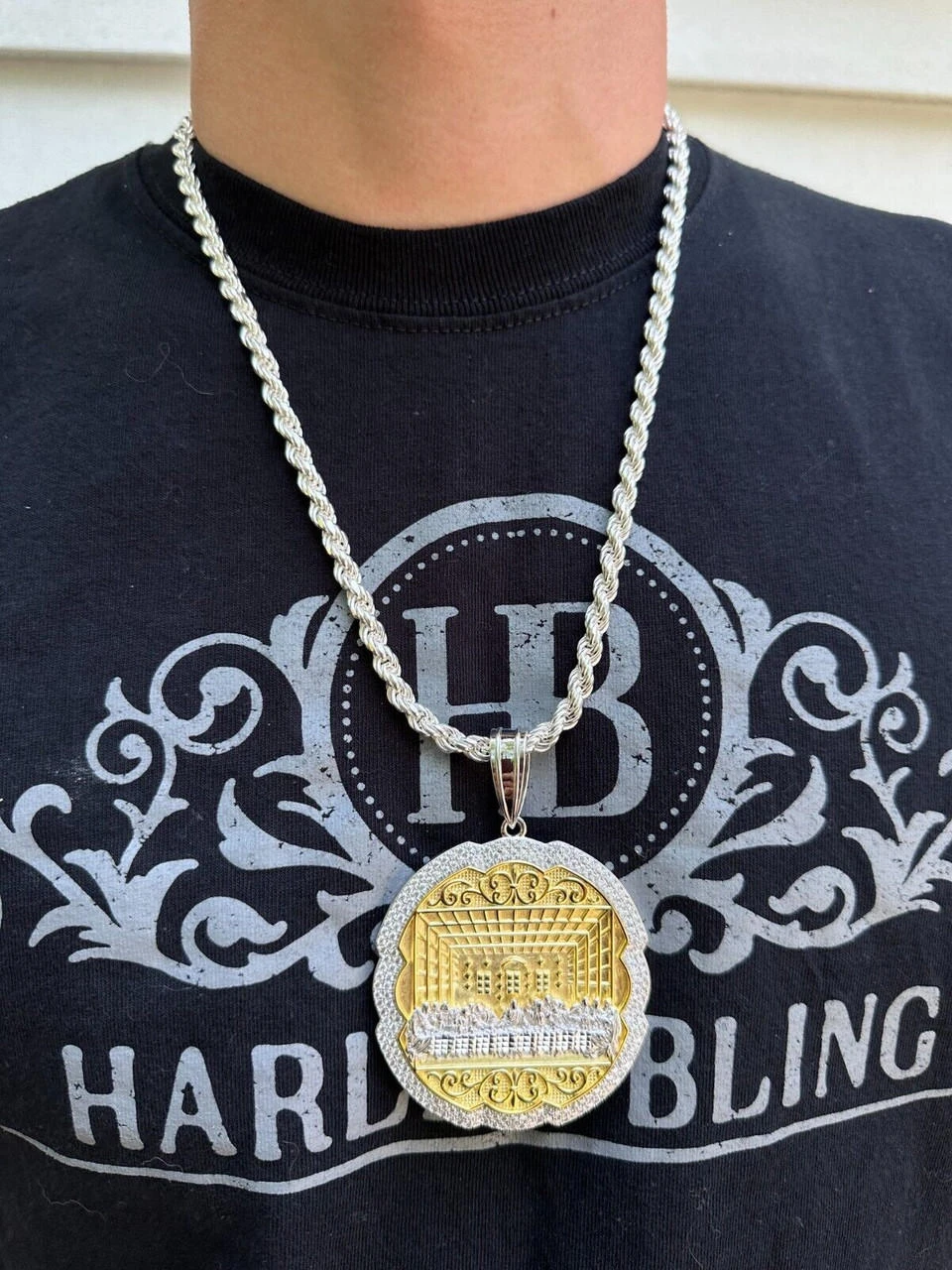 Large MOISSANITE 925 Silver Iced Jesus Last Supper Pendant Necklace Medallion 15 Large MOISSANITE 925 Silver Iced Jesus Last Supper Pendant Necklace Medallion - Image 13