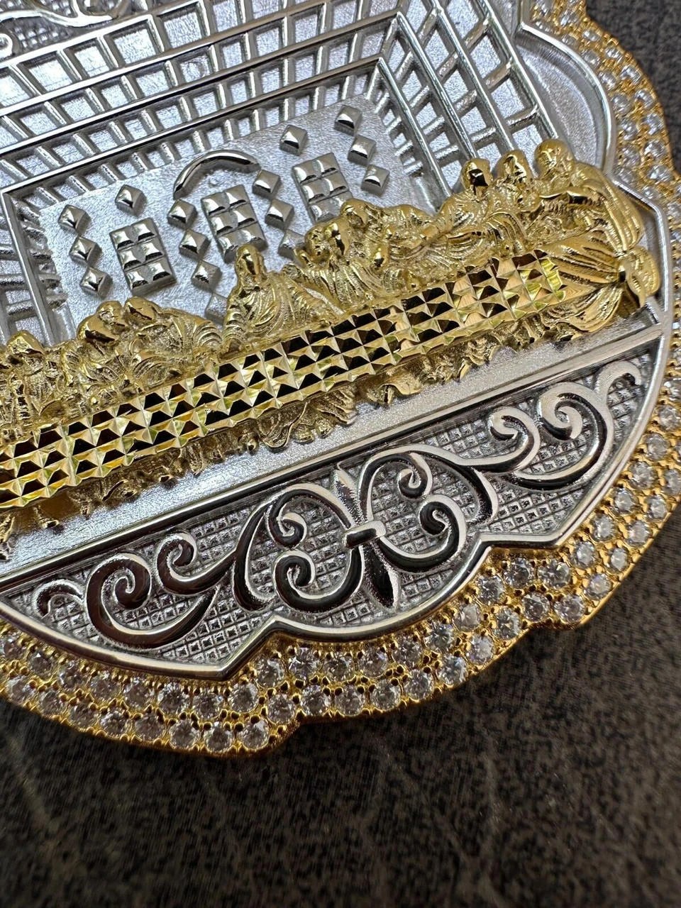 Large MOISSANITE 925 Silver Iced Jesus Last Supper Pendant Necklace Medallion 22 Large MOISSANITE 925 Silver Iced Jesus Last Supper Pendant Necklace Medallion - Image 20