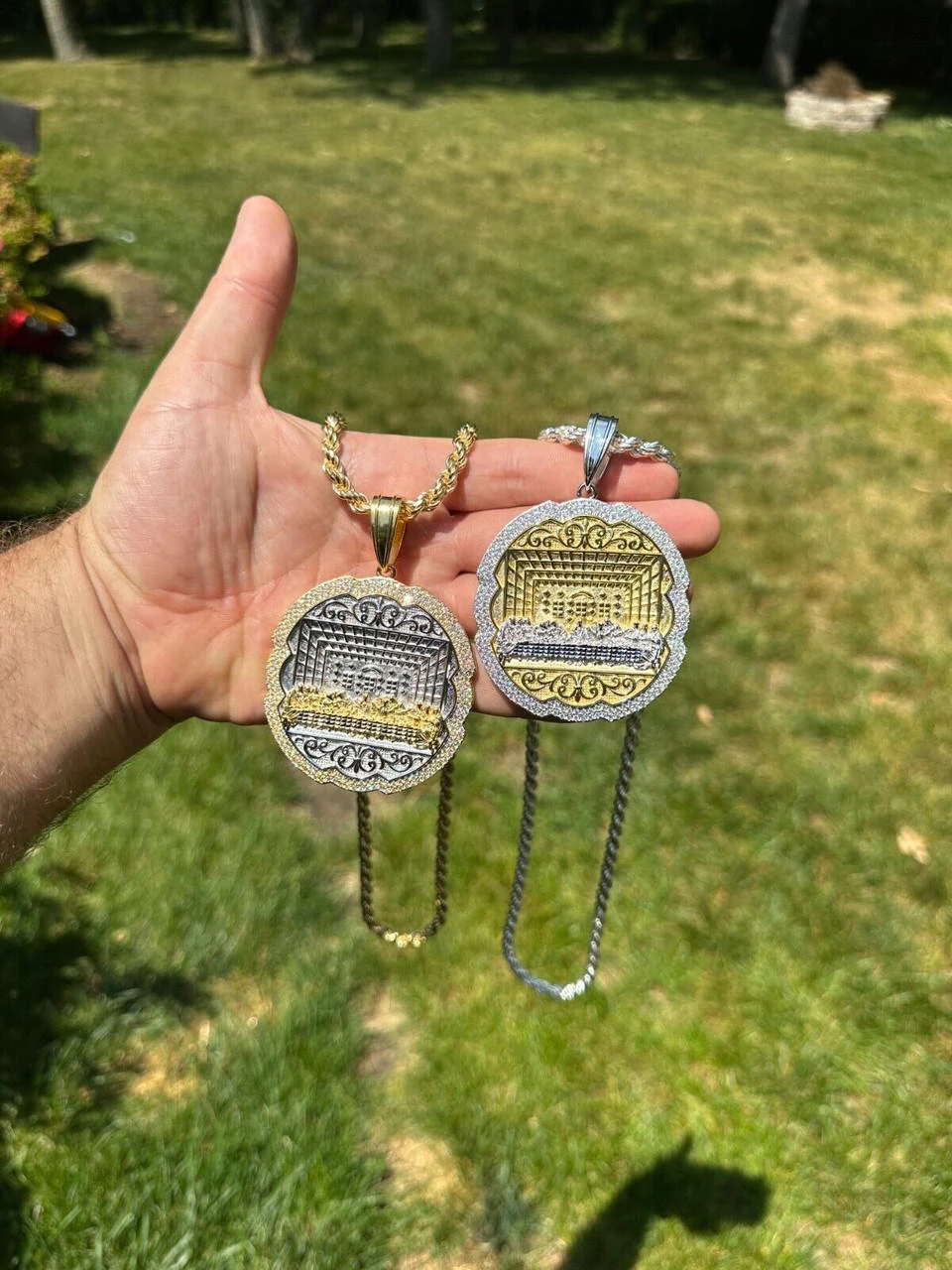 Large MOISSANITE 925 Silver Iced Jesus Last Supper Pendant Necklace Medallion 20 Large MOISSANITE 925 Silver Iced Jesus Last Supper Pendant Necklace Medallion - Image 18