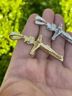 LARGE Real 925 Sterling Silver Plain Gold Cross Jesus Crucifix Pendant Necklace 23 LARGE Real 925 Sterling Silver Plain Gold Cross Jesus Crucifix Pendant Necklace -Harlem Bling Shop italiano silver inc large real 925 sterling silver plain gold cross jesus crucifix pendant necklace 05780.1664378518