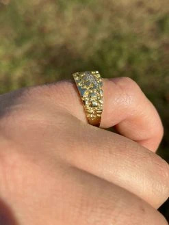 Men REAL Solid 925 Sterling Silver & 14k Gold Nugget Band Ring W. Iced Claw Mark 20 Men REAL Solid 925 Sterling Silver & 14k Gold Nugget Band Ring W. Iced Claw Mark -Harlem Bling Shop italiano silver inc men real solid 925 sterling silver and 14k gold nugget band ring w iced claw mark 26822.1664375870
