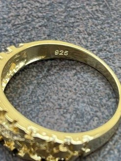 Men REAL Solid 925 Sterling Silver & 14k Gold Nugget Band Ring W. Iced Claw Mark 23 Men REAL Solid 925 Sterling Silver & 14k Gold Nugget Band Ring W. Iced Claw Mark -Harlem Bling Shop italiano silver inc men real solid 925 sterling silver and 14k gold nugget band ring w iced claw mark 91921.1664383552