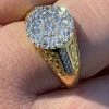 Men's 14k Gold & Real 925 Sterling Silver Iced Diamond Nugget Micropave Ring -Harlem Bling Shop italiano silver inc mens 14k gold and real 925 sterling silver iced diamond nugget micropave ring 91630.1664392336