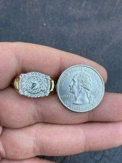 Men's 14k Gold & Real 925 Sterling Silver Iced Diamond Solitaire Pinky Ring Band -Harlem Bling Shop italiano silver inc mens 14k gold and real 925 sterling silver iced diamond solitaire pinky ring band 63287.1664379170