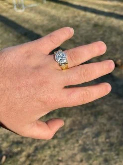 Men's 14k Gold & Real 925 Sterling Silver Iced Diamond Solitaire Pinky Ring -Harlem Bling Shop italiano silver inc mens 14k gold and real 925 sterling silver iced diamond solitaire pinky ring 21317.1664386924