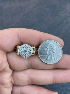 Men's 14k Gold & Real 925 Sterling Silver Iced Diamond Solitaire Pinky Ring -Harlem Bling Shop italiano silver inc mens 14k gold and real 925 sterling silver iced diamond solitaire pinky ring 22437.1664373261