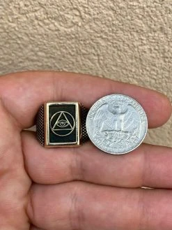 Mens 14k Gold & Real Solid 925 Silver All Seeing Eye Of Providence Masonic Ring -Harlem Bling Shop italiano silver inc mens 14k gold and real solid 925 silver all seeing eye of providence masonic ring 10698.1664382613