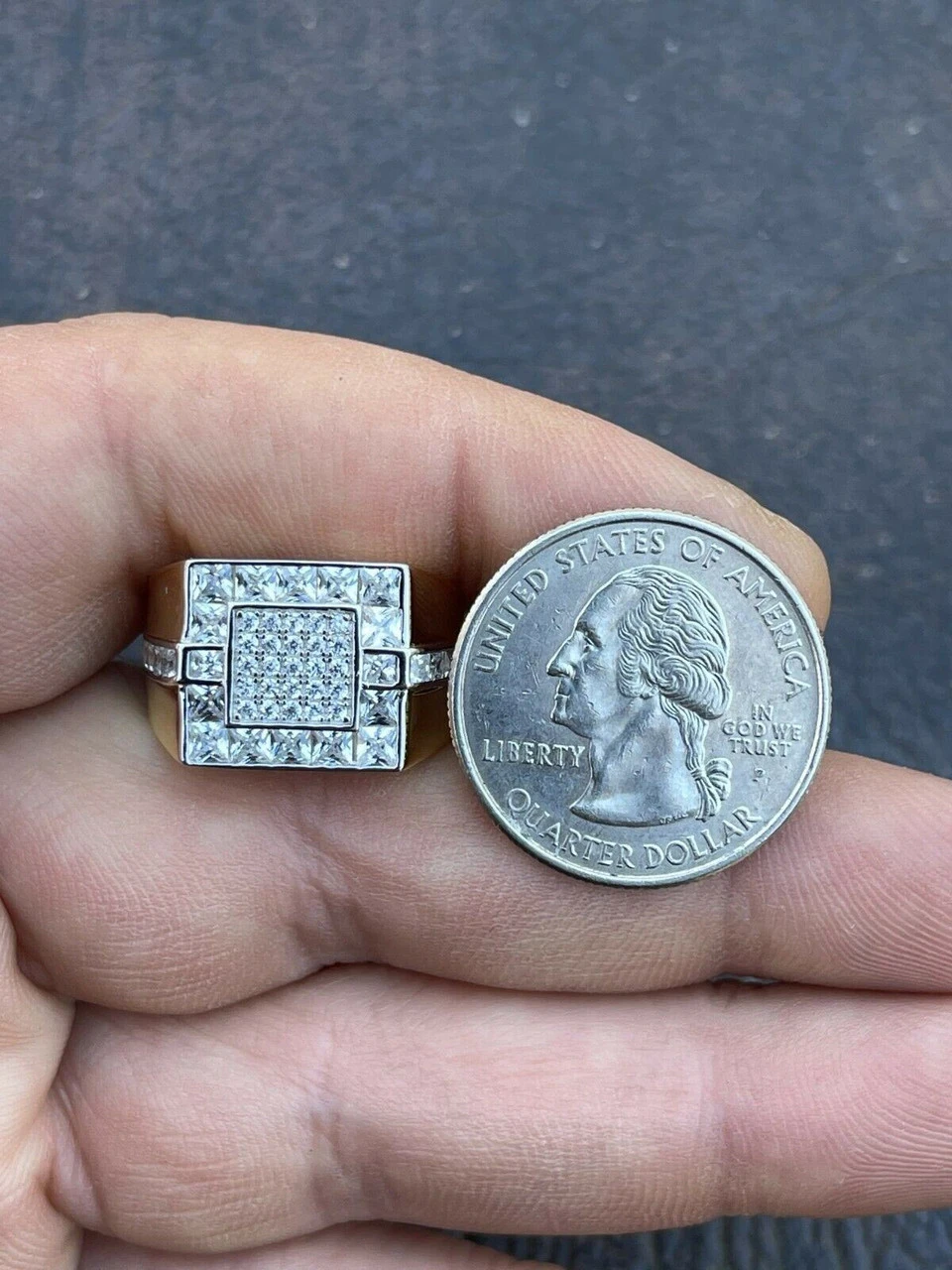 Mens 14k Gold & Real Solid 925 Silver Diamond RING Size 6 7 8 9 10 11 12 Pinky 11 Mens 14k Gold & Real Solid 925 Silver Diamond RING Size 6 7 8 9 10 11 12 Pinky - Image 9