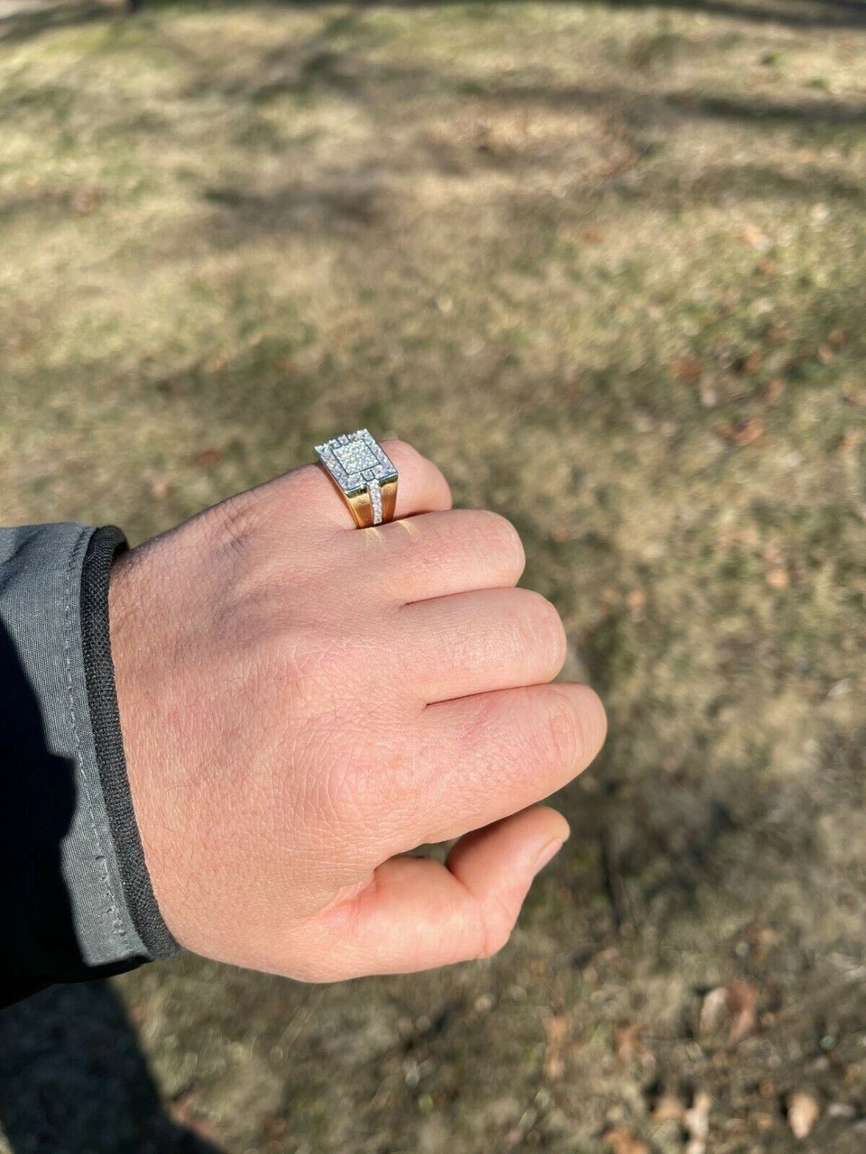 Mens 14k Gold & Real Solid 925 Silver Diamond RING Size 6 7 8 9 10 11 12 Pinky 12 Mens 14k Gold & Real Solid 925 Silver Diamond RING Size 6 7 8 9 10 11 12 Pinky - Image 10