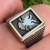 Mens 14k Gold & Real Solid 925 Sterling Silver Albanian Double Headed Eagle Ring 1 Mens 14k Gold & Real Solid 925 Sterling Silver Albanian Double Headed Eagle Ring -Harlem Bling Shop italiano silver inc mens 14k gold and real solid 925 sterling silver albanian double headed eagle ring 35371.1664391714