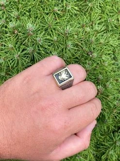 Mens 14k Gold & Real Solid 925 Sterling Silver Albanian Double Headed Eagle Ring -Harlem Bling Shop italiano silver inc mens 14k gold and real solid 925 sterling silver albanian double headed eagle ring 35590.1664396827