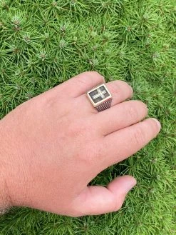 Mens 14k Gold & Real Solid 925 Sterling Silver Christian Cross Ring Oxidized -Harlem Bling Shop italiano silver inc mens 14k gold and real solid 925 sterling silver christian cross ring oxidized 61724.1664387161