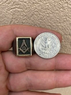 Mens 14k Gold & Real Solid 925 Sterling Silver Free Mason Masonic Letter G Ring -Harlem Bling Shop italiano silver inc mens 14k gold and real solid 925 sterling silver free mason masonic letter g ring 30404.1664396888