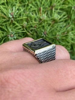 Mens 14k Gold & Real Solid 925 Sterling Silver Free Mason Masonic Letter G Ring -Harlem Bling Shop italiano silver inc mens 14k gold and real solid 925 sterling silver free mason masonic letter g ring 45111.1664393189