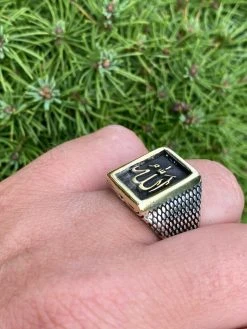 Mens 14k Gold & Real Solid 925 Sterling Silver Islamic Allah Muslim Arabic Ring -Harlem Bling Shop italiano silver inc mens 14k gold and real solid 925 sterling silver islamic allah muslim arabic ring 77115.1664371536