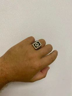 Mens 14k Gold & Real Solid 925 Sterling Silver Jewish Star Of Magen David Ring -Harlem Bling Shop italiano silver inc mens 14k gold and real solid 925 sterling silver jewish star of magen david ring 26331.1664371987