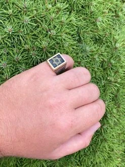 Mens 14k Gold & Real Solid 925 Sterling Silver Jewish Star Of Magen David Ring -Harlem Bling Shop italiano silver inc mens 14k gold and real solid 925 sterling silver jewish star of magen david ring 32309.1664376240